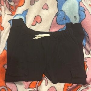 Kids Black Cargo Jogger Pants